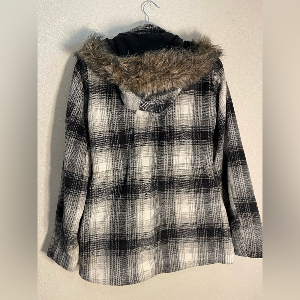 Mossimo Supply Co. Black and White Checkered Coat size L - Picture 9 of 10